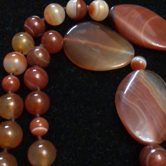 Natural Red Botswana Agate Necklace - Picture 5 of 6